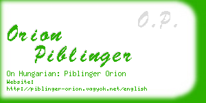 orion piblinger business card